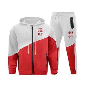 Olympic Team USA & Coca‑Cola Tracksuit Set Zip Jacket Sweatpants White Red Small